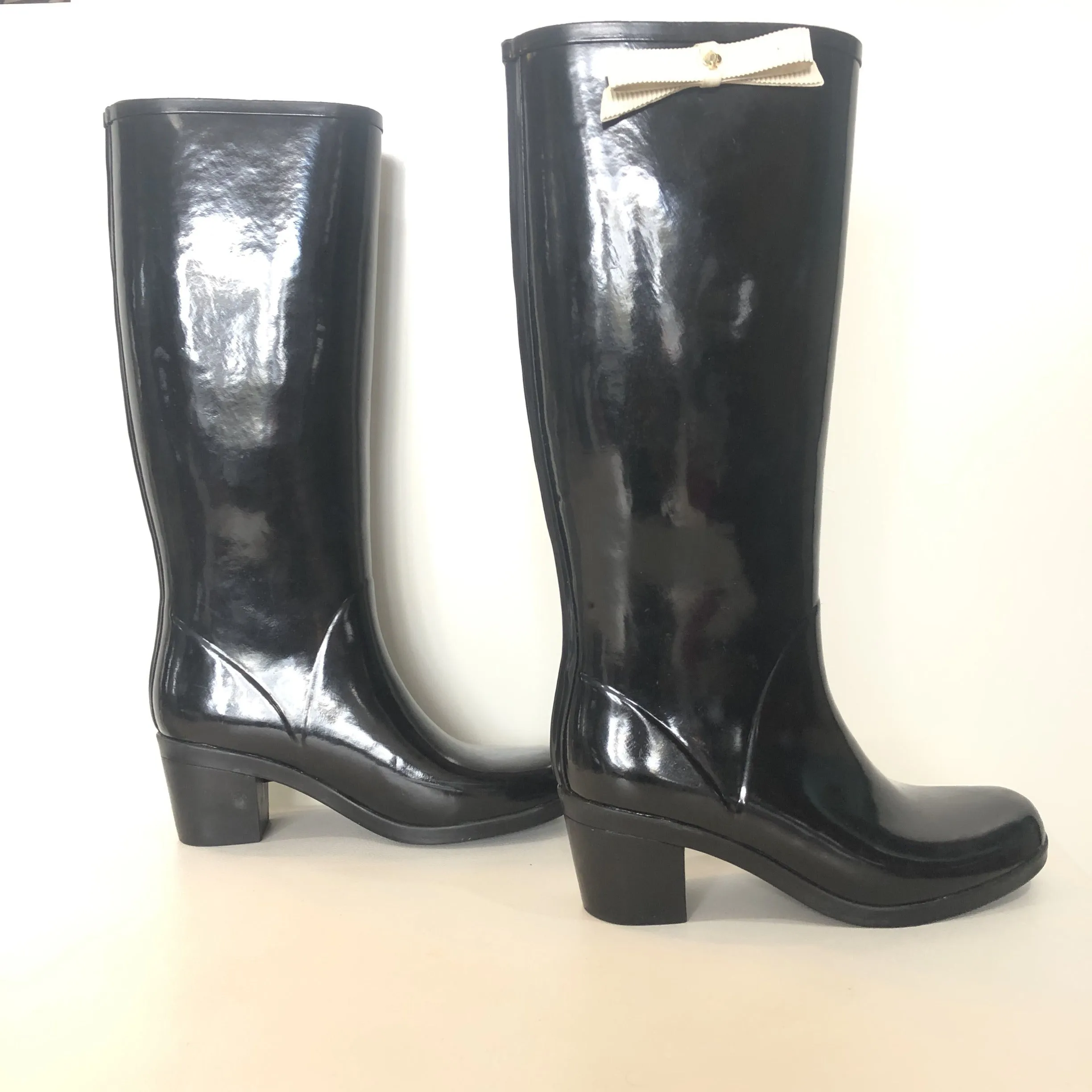 KATE SPADE New York Black Rubber Romi Rain Boots Size 8