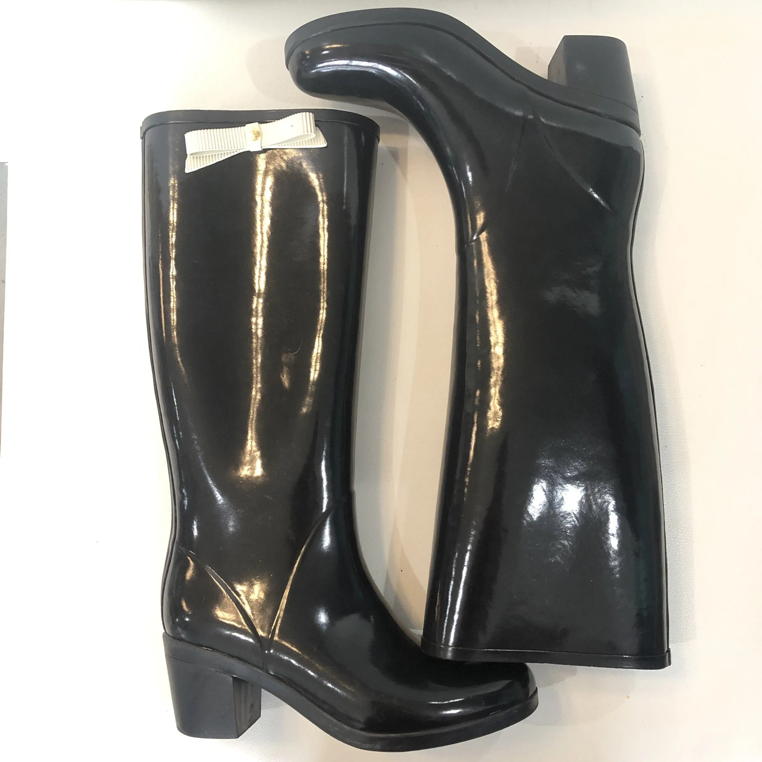 KATE SPADE New York Black Rubber Romi Rain Boots Size 8