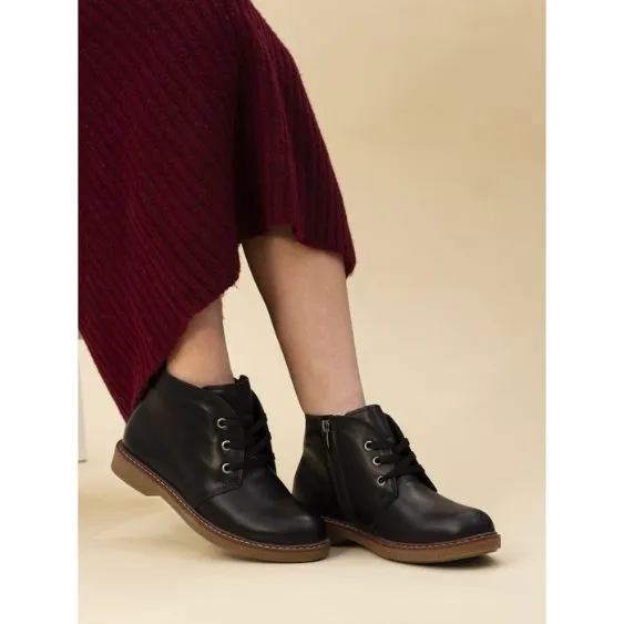 Lunar Claire Ankle Boot in Black Leather