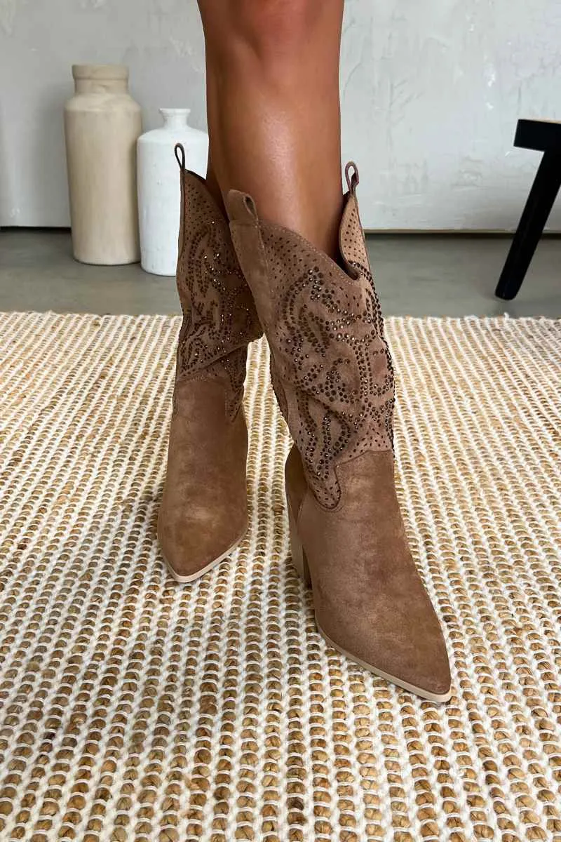 MAVERICK Cowboy Western Boots - Camel