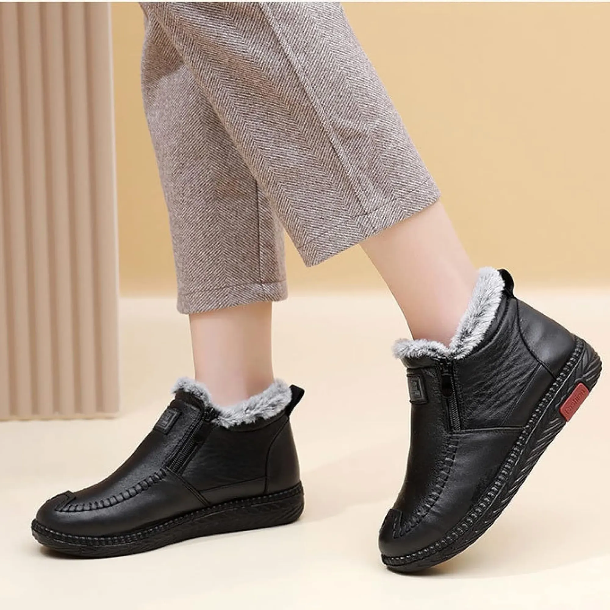 OCW Orthopedic Boots Soft Warm Waterproof Leather Velvet Winter