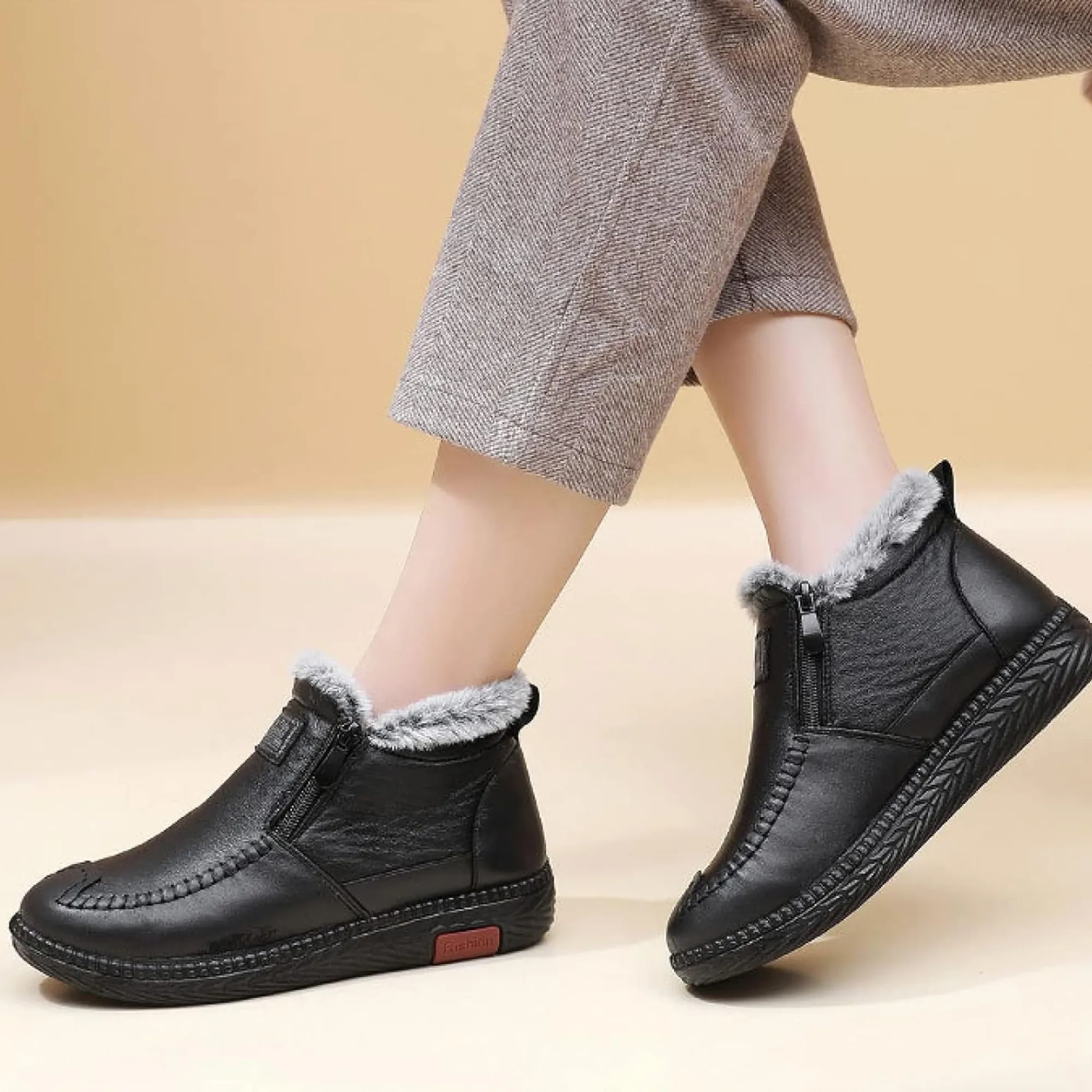 OCW Orthopedic Boots Soft Warm Waterproof Leather Velvet Winter