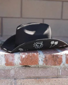 Party's Here Black Rhinestone Studded Disco Cowgirl Hat