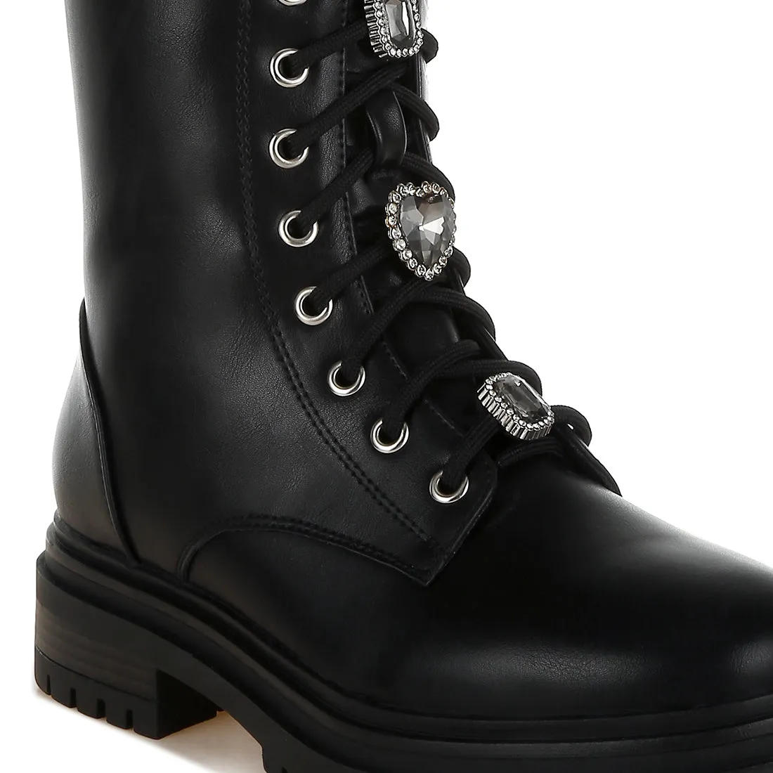 Rhinestone jewelled Chunky Boots