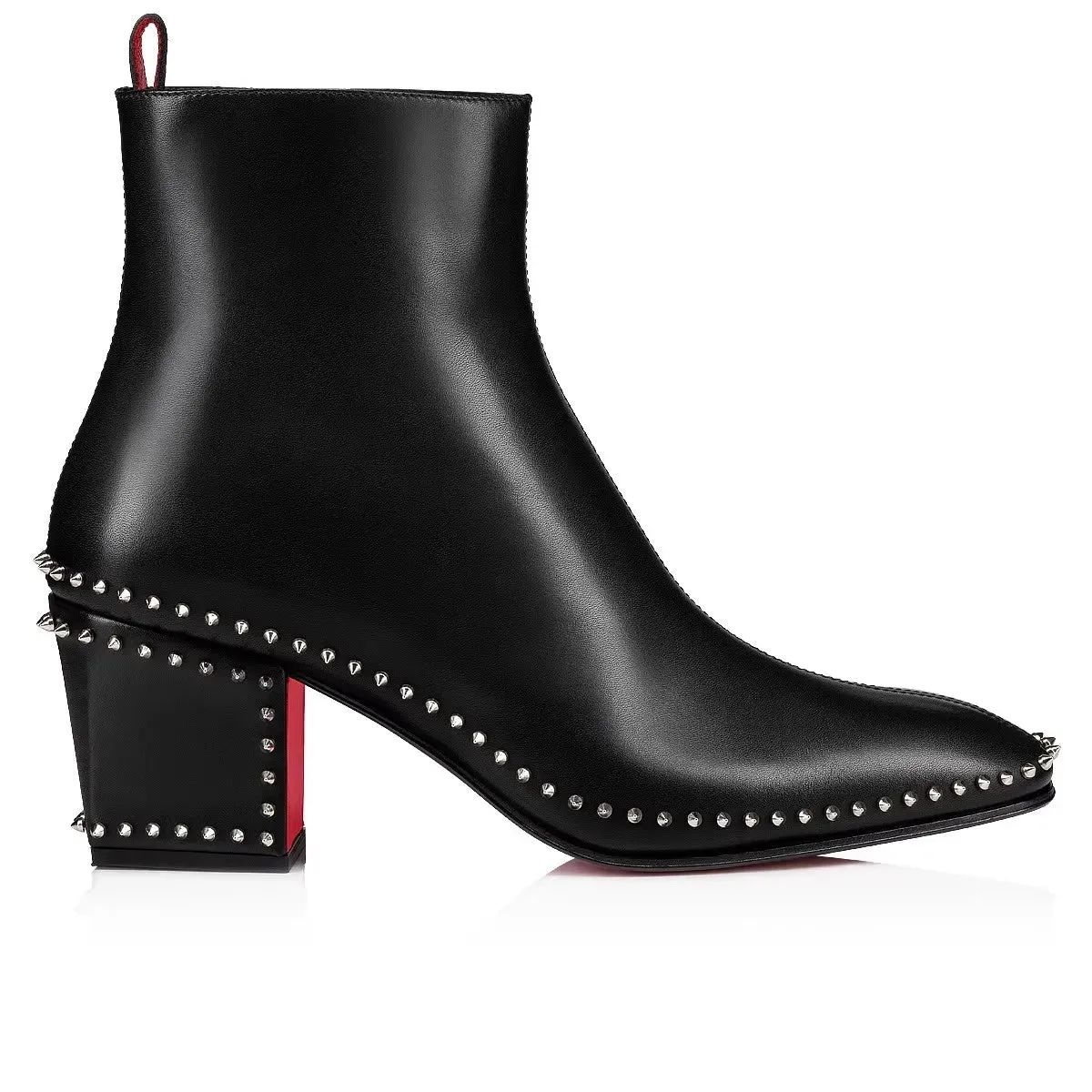 Rhinestone suede ankle high heeled red bottom Boots