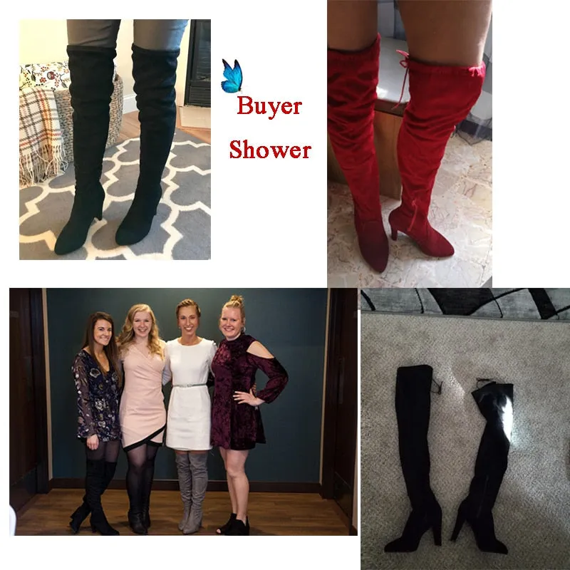 Sexy Party Fashion Leather Over Knee Heels Boots
