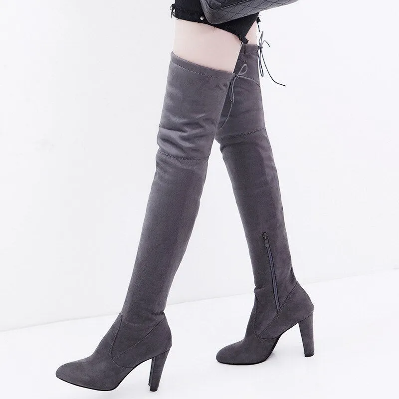 Sexy Party Fashion Leather Over Knee Heels Boots