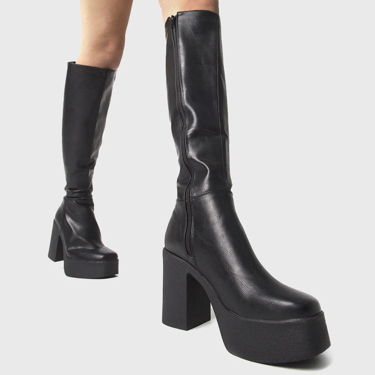 Slick Nicks Wide Calf Platform Knee High Boots