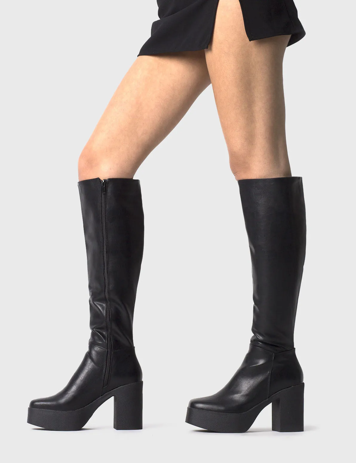 Slick Nicks Wide Calf Platform Knee High Boots