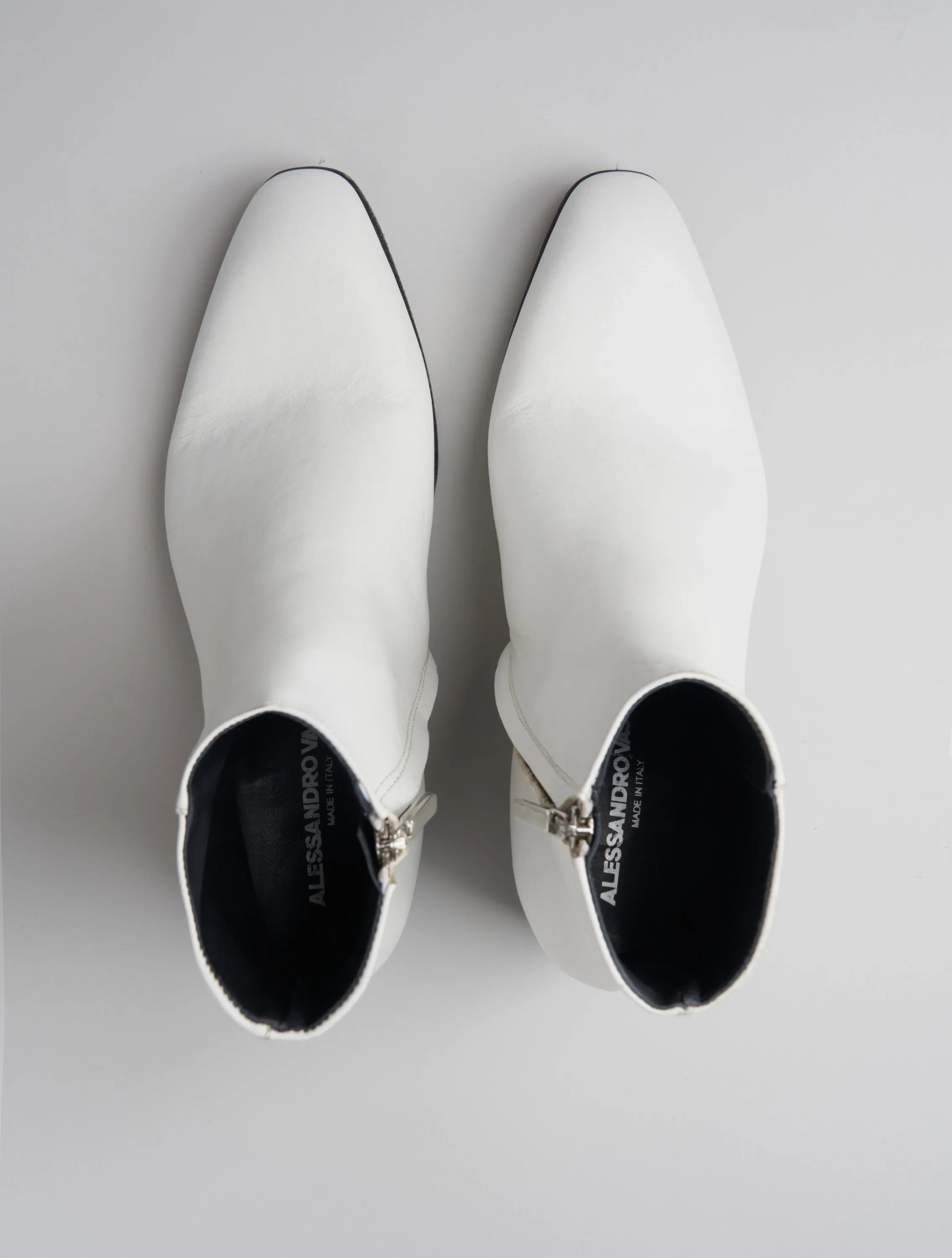 SONNY 40MM ANKLE BOOT IN DISTRESSED WHITE VACCHETTA
