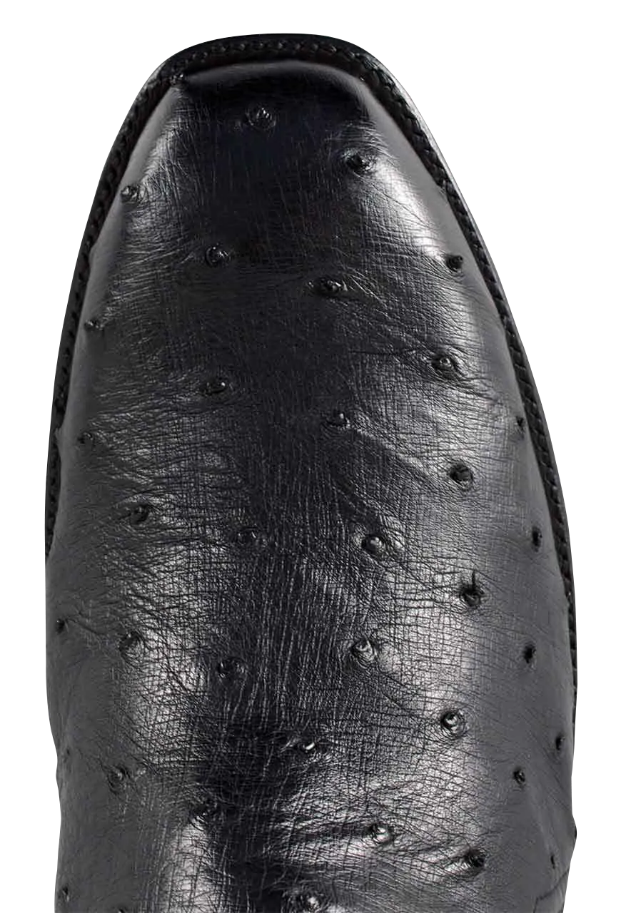 Stallion Full Quill Ostrich Zorro Ankle Boots - Black