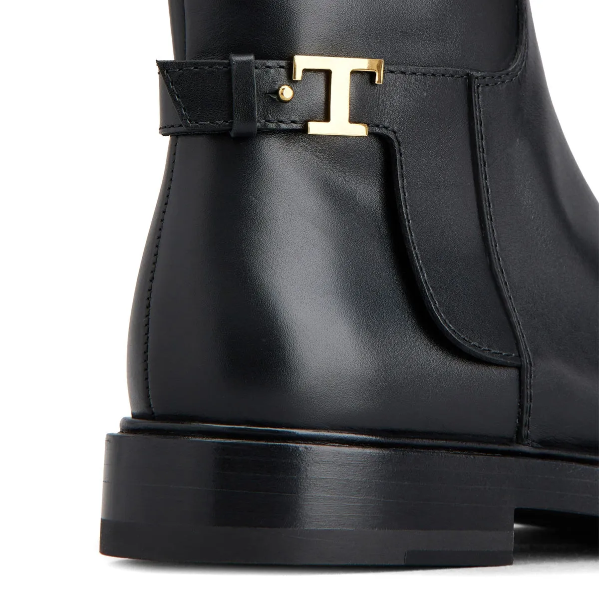 Timeless T Logo Plaque Ankle Boots