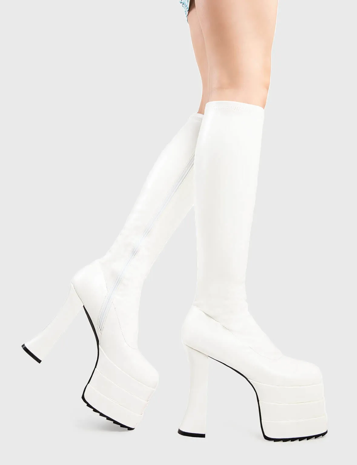 Unfaithful Promises Platform Knee High Boots