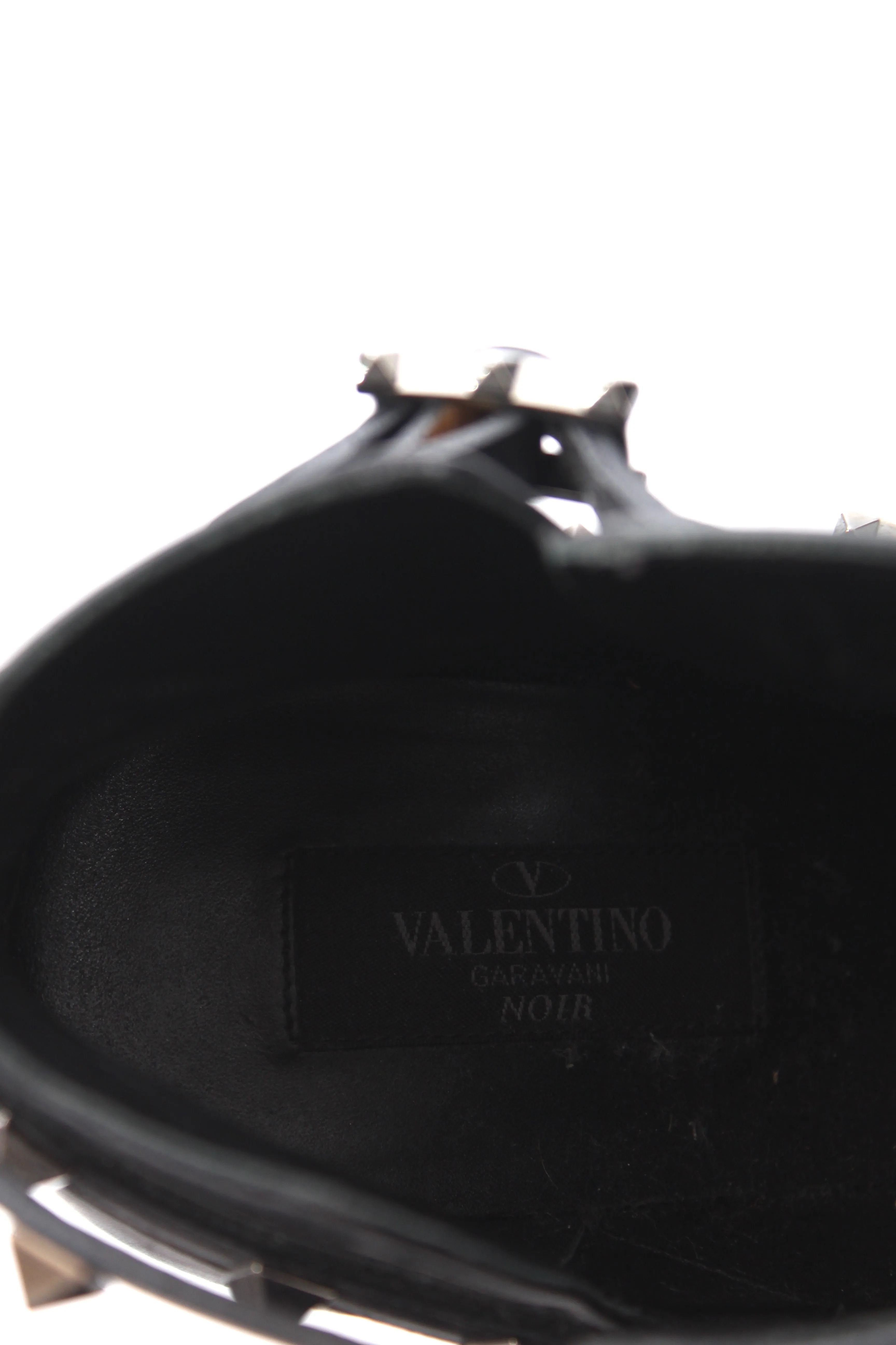 Valentino Garavani Noir Rockstud Leather Ankle Boots