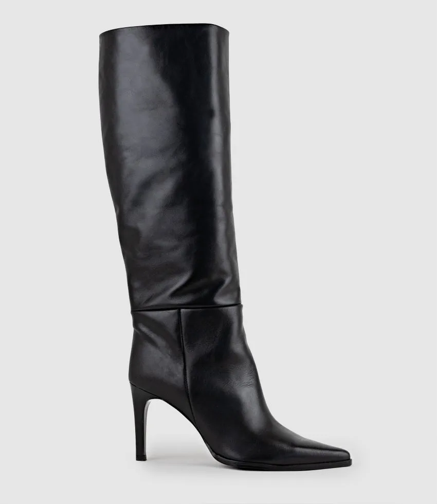 VELIA80 Western Knee High Boot in Black