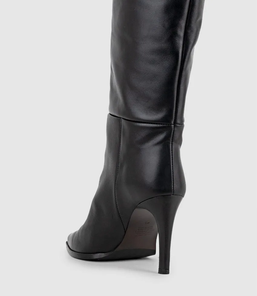 VELIA80 Western Knee High Boot in Black