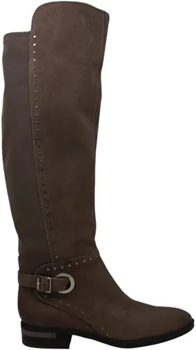 Vince Camuto Paterra Knee High Riding Boots Ethereal Grey Suede Boot (7, ETHEREAL GRE)