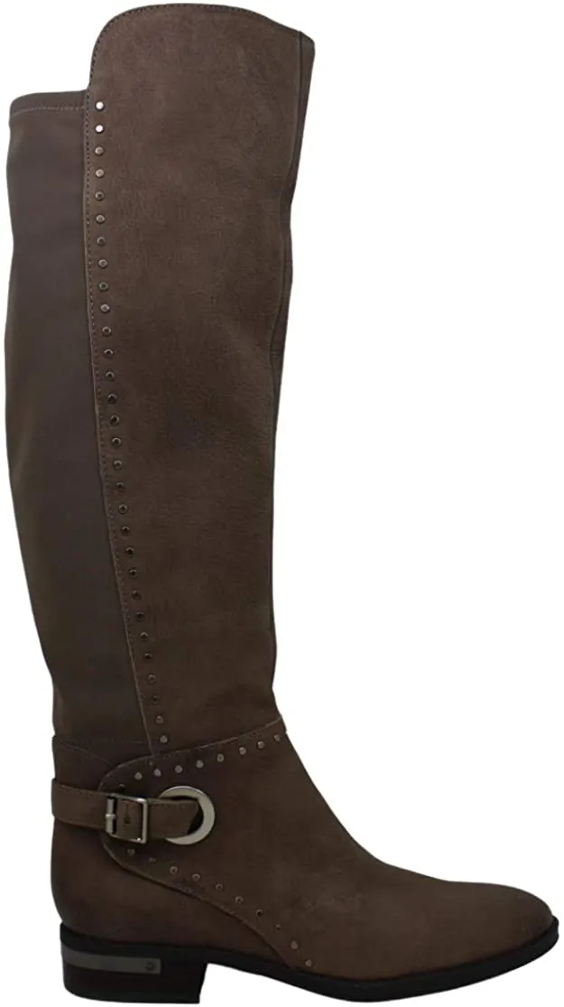 Vince Camuto Paterra Knee High Riding Boots Ethereal Grey Suede Boot (7, ETHEREAL GRE)