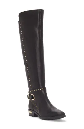 VINCE CAMUTO Women's Poppidal Studded Low-heel Boots In Black Leather, SZ 6.5M! Retail $275 