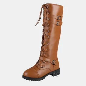 Wandflower Buckle Knee High Boots