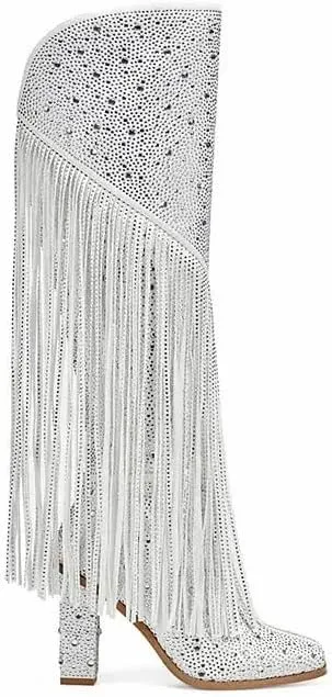 Western Fringe Rhinestone Sequin Black Sparkle Cowboy Boots