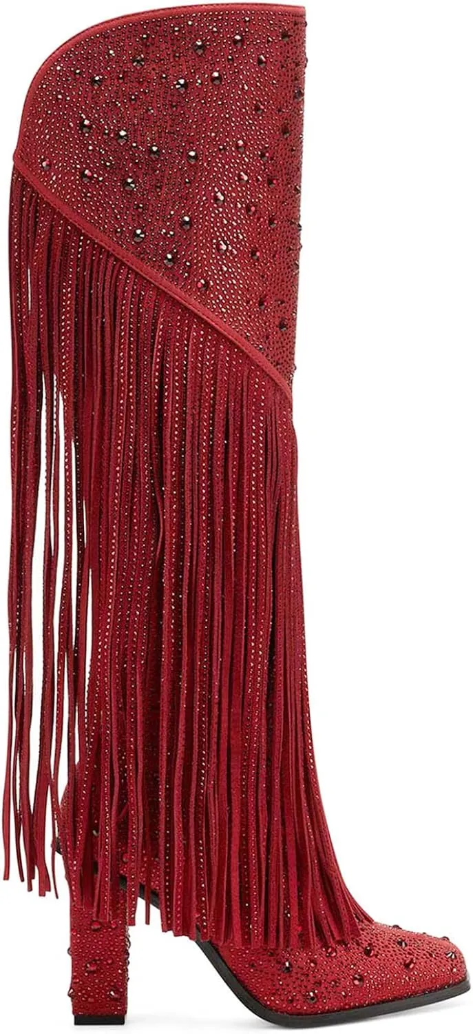 Western Fringe Rhinestone Sequin Black Sparkle Cowboy Boots