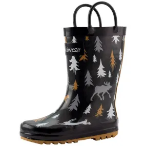 Wildlife tracker loop handle rubber rain boots