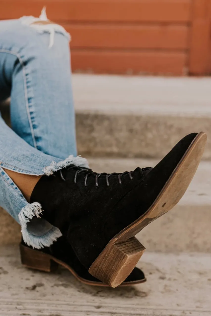 Women's Square Heel Suede Martin Boots