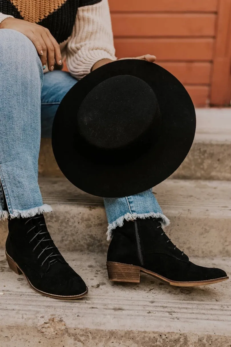 Women's Square Heel Suede Martin Boots