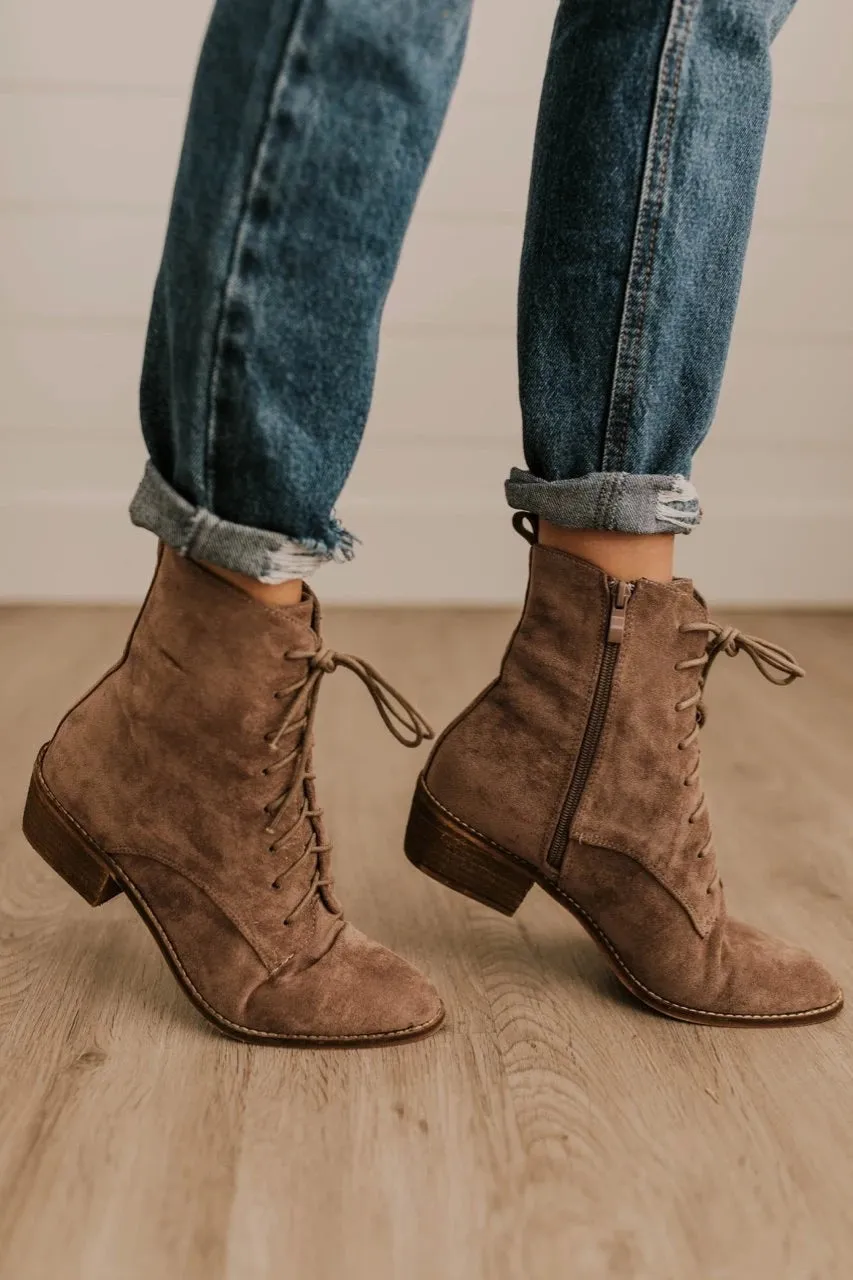 Women's Square Heel Suede Martin Boots