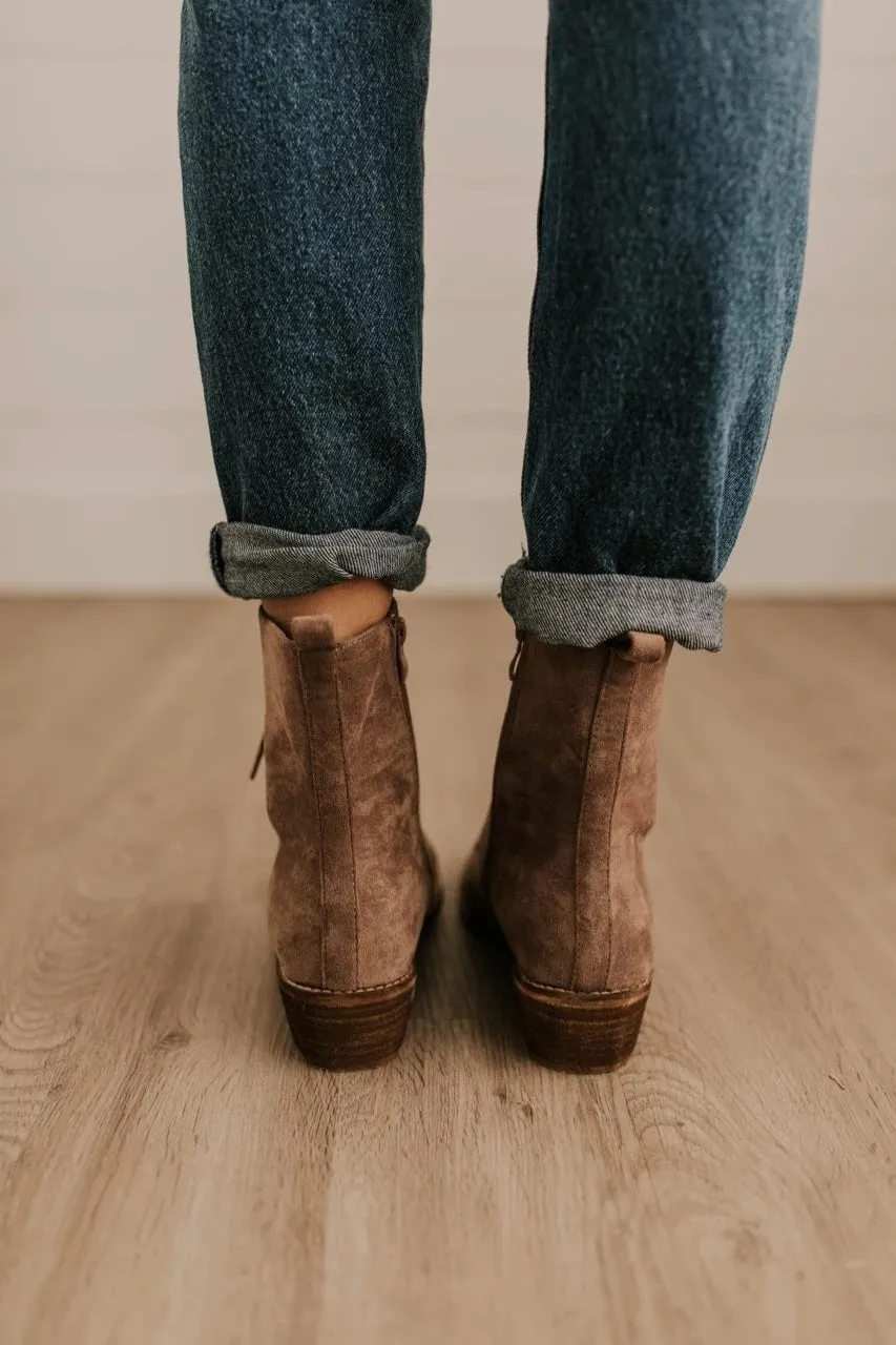 Women's Square Heel Suede Martin Boots