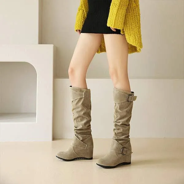 Women'S Wedge High Knee Boots 11429618C