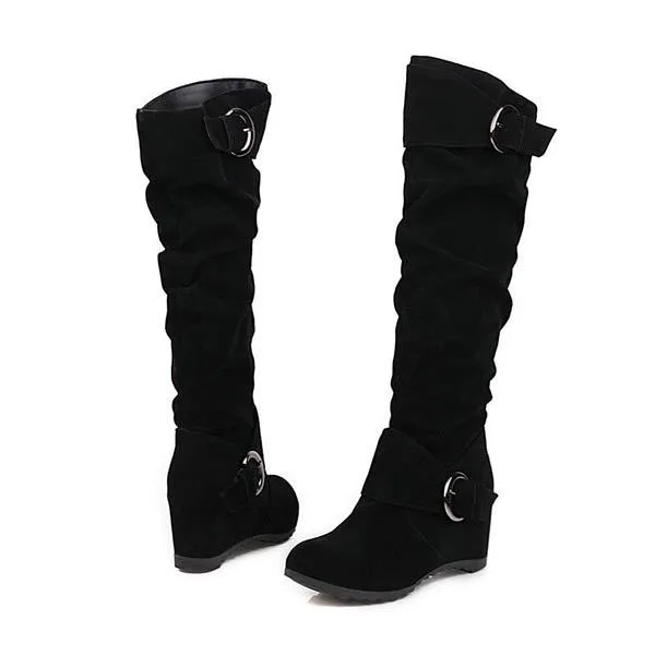 Women'S Wedge High Knee Boots 11429618C